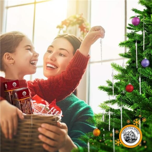 Twisted Clear Glass Icicle Christmas Ornaments for Christmas Trees - 24 Icicles - Picture 6 of 8